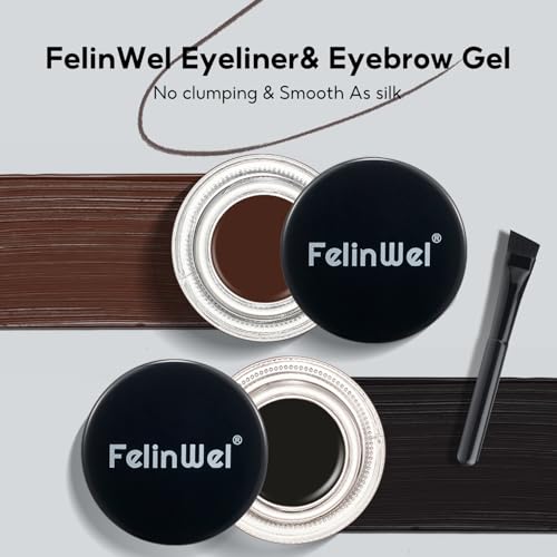 Gel Eyeliner & Eyebrow Pomade, Waterproof Black & Brown