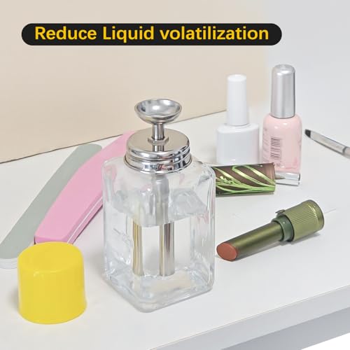 6oz Glass Pump Dispenser Bottle with Push-Down Metal Cover