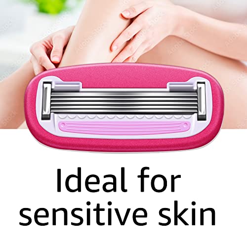 5-Blade Women's Razor System with Handle, 12 Cartridges & Shower Holder