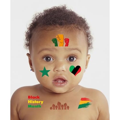 Oringaga 264 Black History Month Party temporary Tattoos Stickers Happy Black History Month Freedom Day Party Supplies Goodie Bag Stuffers Favors Prize Motivational Stickers 24 Sheets