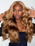 KLAIYI 13x4 Honey Blonde Body Wave Glueless Lace Front Wig 18"
