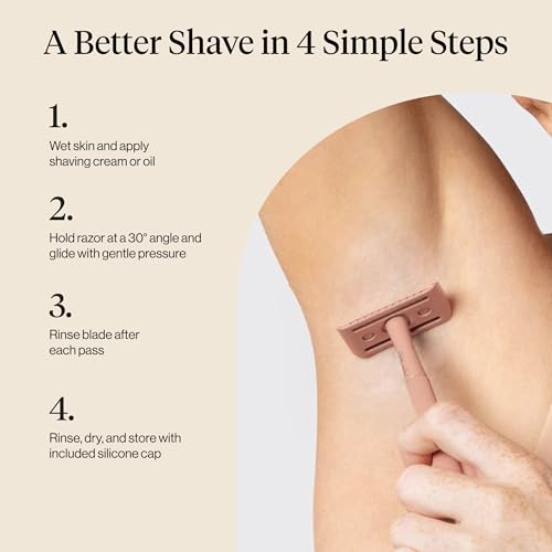 Kitsch Double Edge Safety Razor for Men and Women - Eco-Friendly Stainless Steel Handle