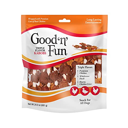 Good 'n' Fun Kabobs Dog Chews, Beef Hide & Chicken, 24 oz
