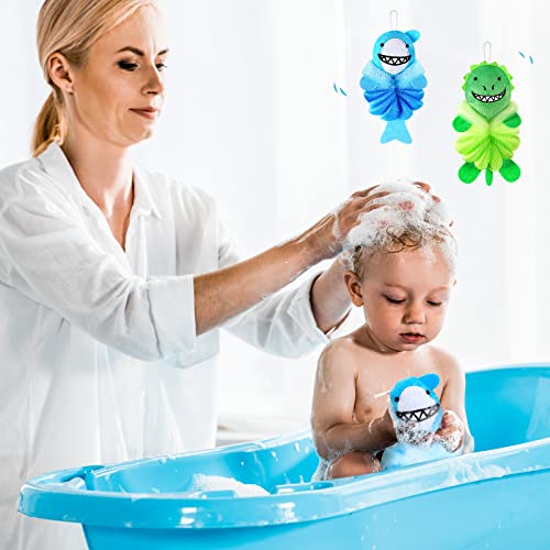 Kids Bath Loofahs 2-Pack - Cute Animal Sponges for Children