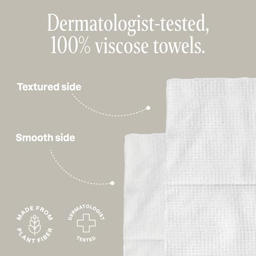 Cliganic Clean Face Towels XL - 50ct Disposable Makeup Remover Wipes
