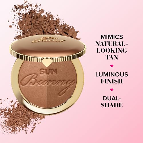 Too Faced Sun Bunny Bronzer | Buildable Highlighter + Bronzer Duo for Luminous Glow and Sun-Kissed Finish, 0.28 Ounce
