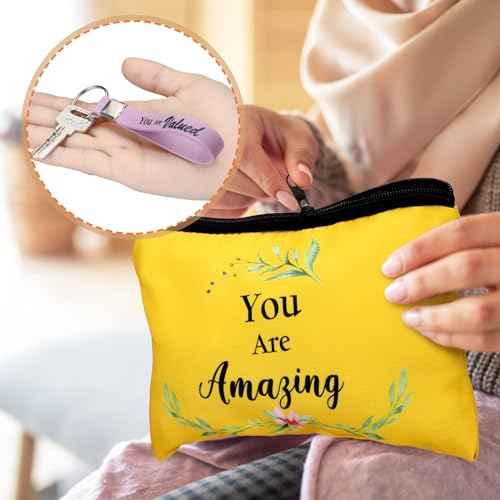 20 Pcs Christmas Thank You Gifts for Women Bulk 10 Christian Cosmetic Bag Keychain Appreciation Gift Favors