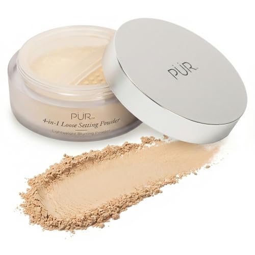 PUR 4-in-1 Loose Setting Powder - Translucent Finishing Powder Sets & Smooths Makeup - Lightweight Blurring Face Powder for Oily, Mature & Sensitive Skin - Talc-Free, Vegan, Oil Control with Retinol