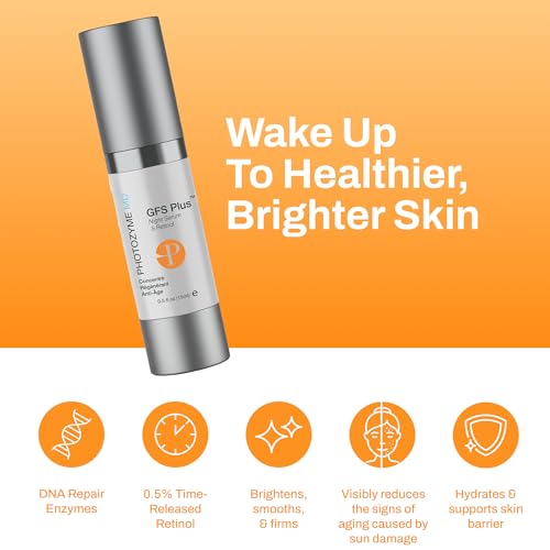 Photozyme GFS Plus Night Serum with 0.5% Retinol ? Anti-Aging Peptide Complex ? Reduces Wrinkles, Dark Spots & Sun Damage ? Brightens, Firms & Evens Skin Tone ? 0.5 fl oz