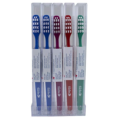 FUCHS Adult Record V Nylon Soft Toothbrush, 10 Count