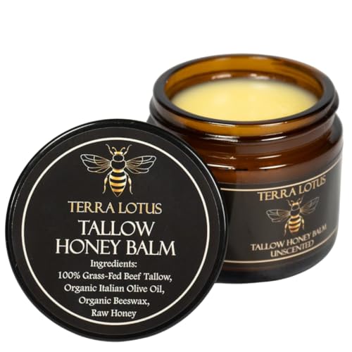 Terra Lotus Grass-Fed Beef Tallow Balm with Raw Honey 2oz