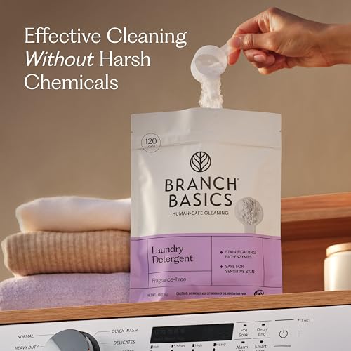 Branch Basics Laundry Detergent, 4 lb (120 loads) Fragrance-Free – 64 oz Pack