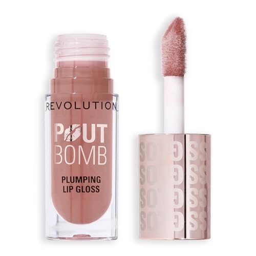 Revolution Pout Bomb Plumping Lip Gloss - Candy Pink Nude