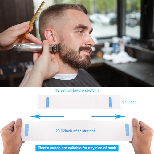 NICEMOVIC 40 Rolls Disposable Barber Paper Neck Strips Bulk Barber Accessories, Professional Barber Supplies Stretchy Paper Neck Strips for Salon Haircut Styling