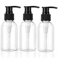 3 Pack Refillable 3.4oz (100ml) Clear Pump Lotion Bottles - Leakproof Dispensers for Home & Travel