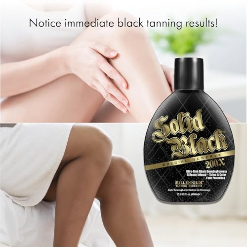 Millennium Solid Black 200X Tanning Lotion with Bronzer – 13.5 oz