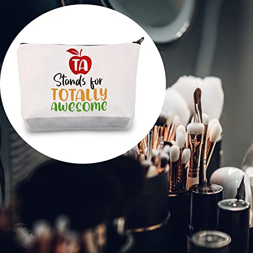 LEVLO Teacher Assistants Gifts TA Stands For Totally Awesome Makeup Bags End Of Term Gift TA Bags (TA Stands For Totally Awesome)