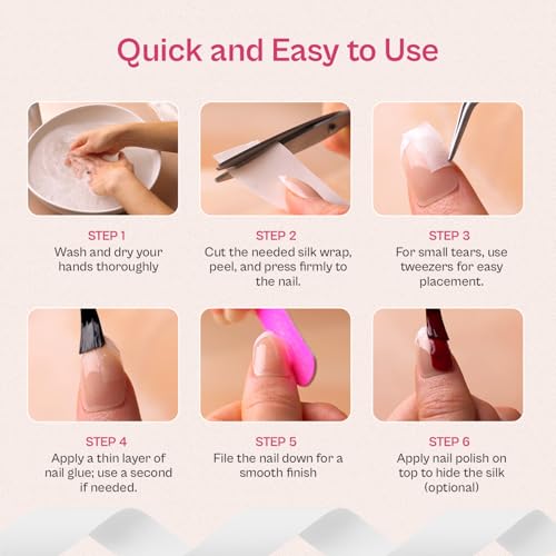 Finga-Nails Silk Nail Wrap Kit - Cracked & Split Nail Repair Tape (46cm)