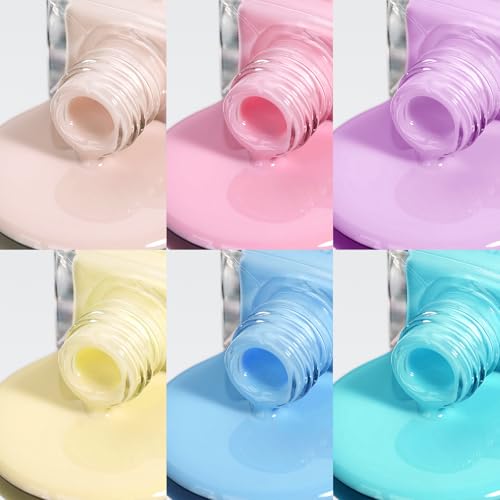 SUPWEE Pastel Nail Polish Set - Quick Dry Spring & Summer Macaron Colors, 6 Shades