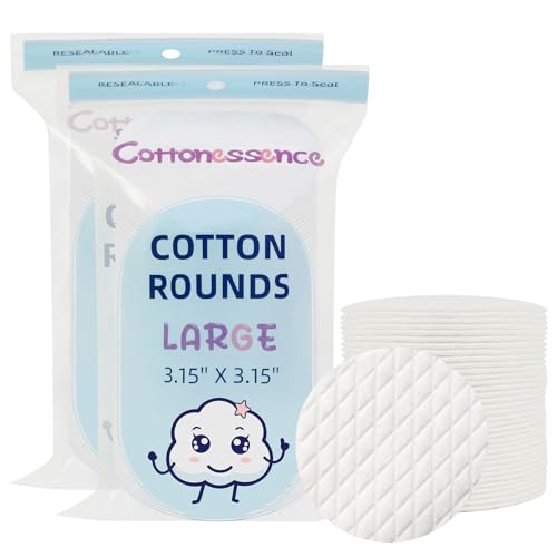 Premium 100% Cotton Rounds - Extra-Large Makeup Remover Pads (120 Count)