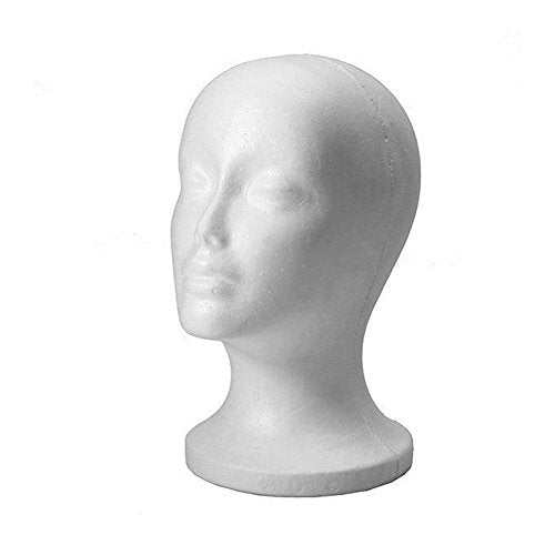 Female Foam Mannequin Head for Hats Wigs Jewelry Display - White