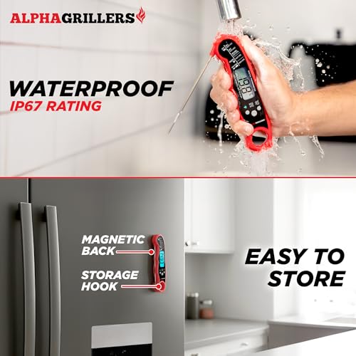 Alpha Grillers Instant Read Meat Thermometer | Digital Food Thermometer