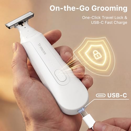 Manscape Body Hair Trimmer H6 One MagBlade Pro for Sensitive Skin, Built-in Dual LED Light, Waterproof Wet/Dry Groomer, USB-C Rechargeable, Full-Body Grooming for Chest and Legs, White