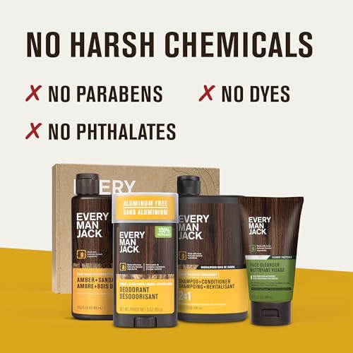 Every Man Jack Men's Shower Gift Set - Amber Sandalwood
