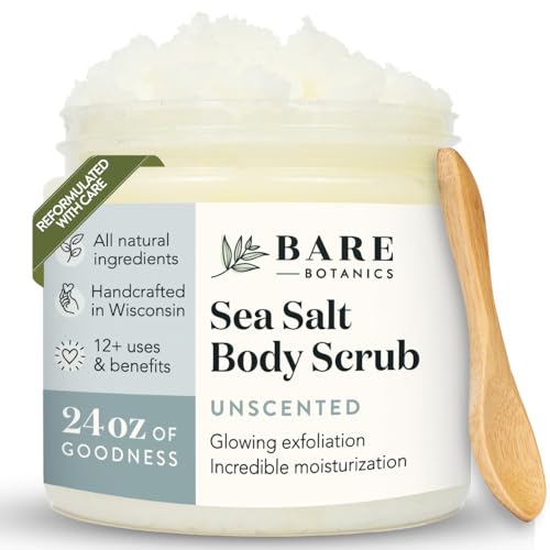 Bare Botanics 24oz Sea Salt Body Scrub - Natural Exfoliator