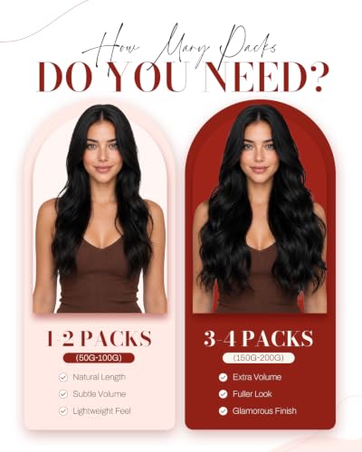 Moresoo Black Tape-in Human Hair Extensions 10 Inch 20 Pieces Seamless Weft
