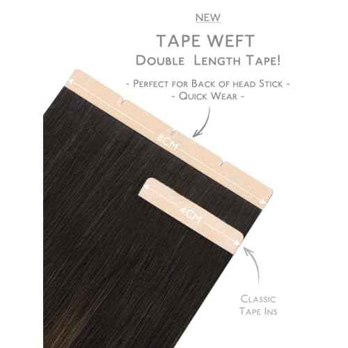 WENNALIFE 8cm Tape in Hair Extensions Real Human Hair, Tape Weft Hair Extensions Human Hair 18 Inch 50g 10pcs Balayage Dark Brown Mixed Chestnut Brown Luxury Hair Straight Extensiones De Cabello Hmano