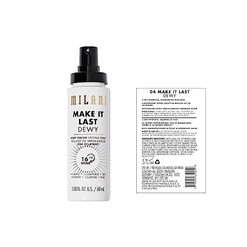 Milani Make It Dewy Setting Spray 3 in 1- Hydrate + Illuminate + Set (2.03 Fl. Oz.) Makeup Finishing Spray - Makeup Primer & Hydrating Setting Spray