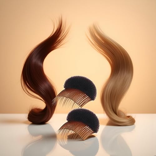 2-Piece Brown Hair Styling Foam Pads with Clips