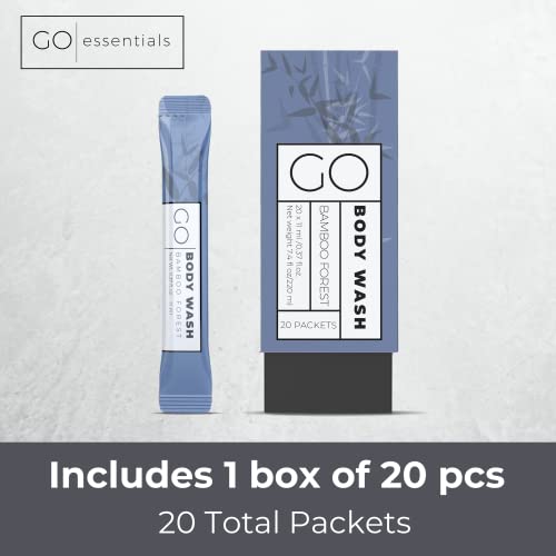 Go Essentials Travel Size Body Wash Packets ? Single Use amenity for Women & Men. TSA Travel Size Toiletries