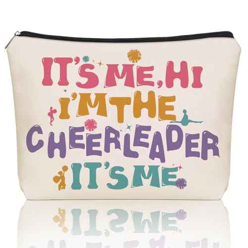 Cheerleading Gifts Makeup Bag: Perfect Cosmetic Bags IT's ME, HI I'M THE CHEERLEADER IT's ME Travel Dancer Girl For Daughters, Nieces, Girlfriends, Female Coworkers.Ideal Gift for Party