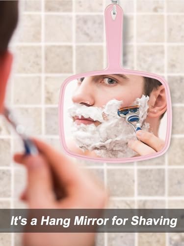 Gladmart 10.3" Hand Mirror with Handle, Pink – Salon & Shaving