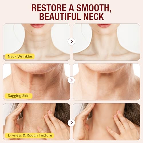 AH-8 Firming Neck Cream for Skin Body Care, 4.23Oz Neck Tightening Cream with Roller, Lifting & Tightening Loose Skin, Reduces Wrinkles and Fine Lines, Facial Moisturizer(Golden)