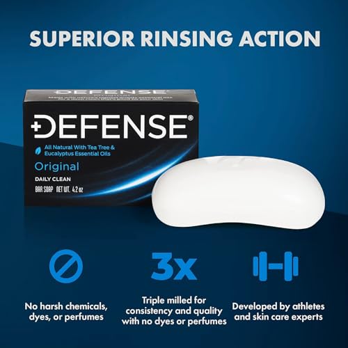 Defense Soap 5pk All Natural Tea Tree Bar Soap for Men | Made by Wrestlers with Tea Tree Oil & Eucalyptus Oil to Promote Healthy Skin