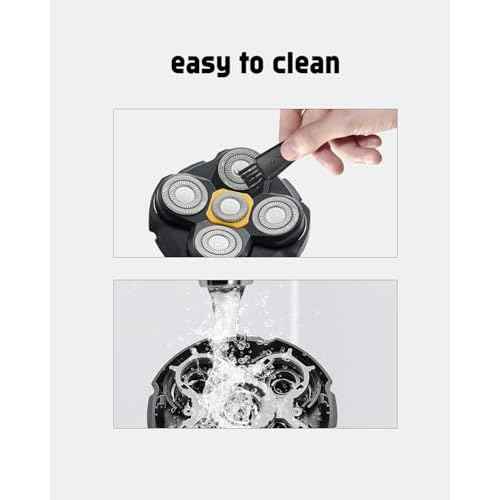 2PCS Head Shaver Replacement Heads for Microtouch Titanium Head Shaver MTTTBHS, 2 Cleaning Brush