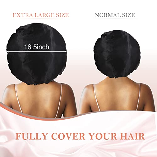 3-Piece Satin Sleep Bonnets for Curly Hair