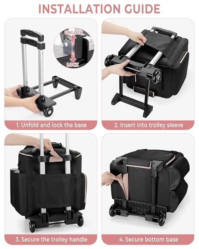 Prokva Rolling Hair Tool Bag with Wheels, Heat-Insulated