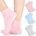 3 Pairs Aloe Infused Gel Moisturizing Spa Socks for Dry Cracked Feet
