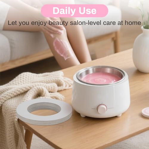 Wax Collars for Wax Pot - 100PCS Disposable Coated Paper Protective Clean Collar for 14oz Wax Warmer Melting Pot for Hair Removal Women Wax Bath Accessories Esthetician Professional Supplies
