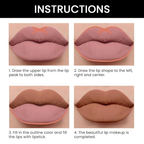 2-in-1 Matte Lip Liner & Lipstick Combo - 24hr Waterproof