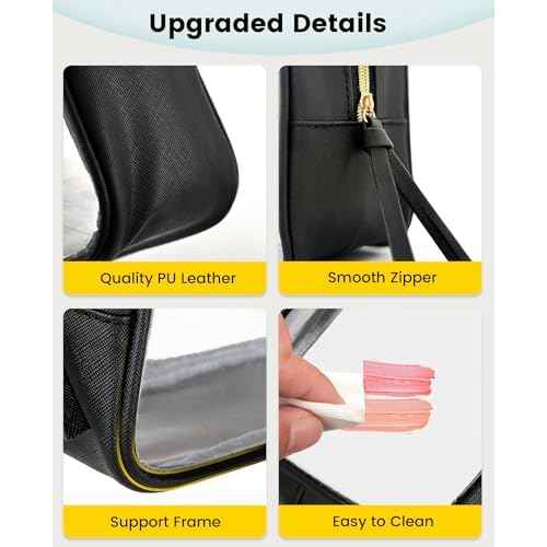 Vorspack Travel Makeup Bag - 3 Pack Travel Toiletry Bag for Women Clear Cosmetic Bag Makeup Organizer Zipper Pouch for Travel Essentials Storage - Black