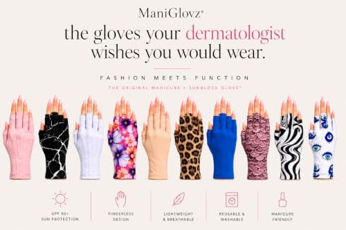 ManiGlovz UPF 50+ UV Gel Manicure Fingerless Gloves - Cotton Candy