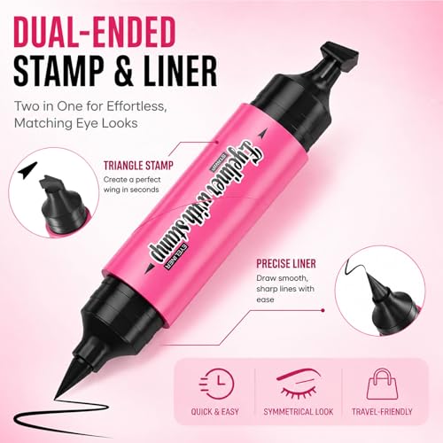 Winged Eyeliner Stamp Pen - Dual-Ended Waterproof Liquid Eyeliner