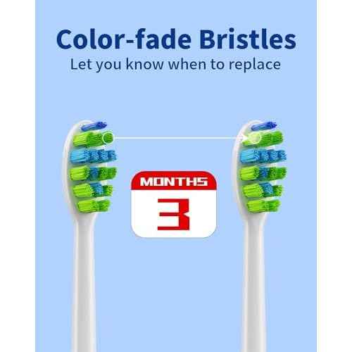 7AM2M AM100/AM105/AM111 Electric Toothbrush Brush Heads x 8 for 7AM2M Electric Toothbrush ONLY (White)