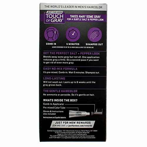 JUST FOR MEN Touch of Gray Hair Treatment T-45 Dark Brown, 1 Each (Pack of 4)