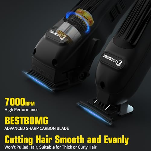 BESTBOMG® Professional Hair Clippers & Trimmer Set Black - Men’s Grooming Kit
